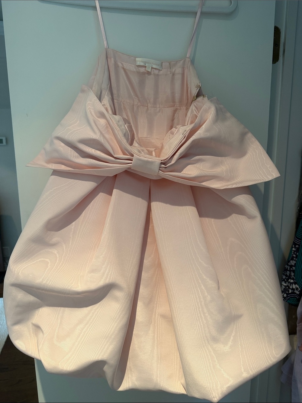 LoveShackFancy Girls' Blush Pink Bow Skirted Party Dress